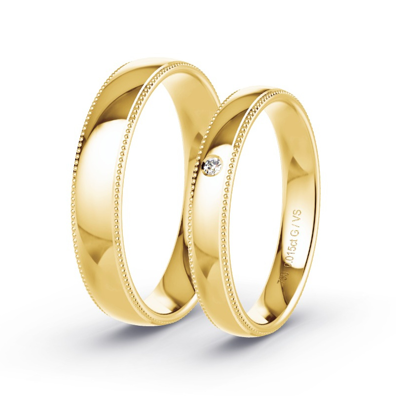 Alianzas Oro amarillo - 0.015 kt Diamantes - Modelo N°1615 Alianzas Oro amarillo - 0.015 kt Diamantes - Modelo N°1615