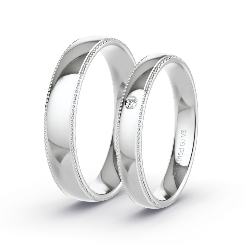 Alianzas Oro blanco - 0.015 kt Diamantes - Modelo N°1615 Alianzas Oro blanco - 0.015 kt Diamantes - Modelo N°1615