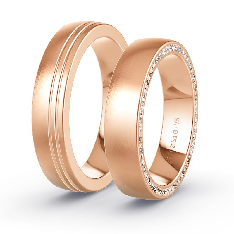 Alianzas Oro rosa - 0.265 kt Diamantes - Modelo N°1617 Alianzas Oro rosa - 0.265 kt Diamantes - Modelo N°1617