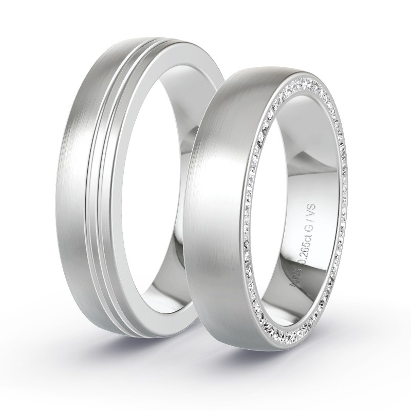 Alianzas Plata - 0.265 kt Diamantes - Modelo N°1617 Alianzas Plata - 0.265 kt Diamantes - Modelo N°1617
