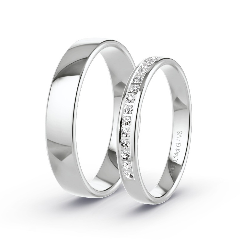Alianzas Oro blanco - 0.14 kt Diamantes - Modelo N°1618 Alianzas Oro blanco - 0.14 kt Diamantes - Modelo N°1618