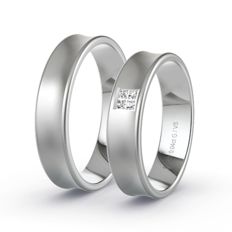 Alianzas Paladio - 0.04 kt Diamantes - Modelo N°1619 Alianzas Paladio - 0.04 kt Diamantes - Modelo N°1619