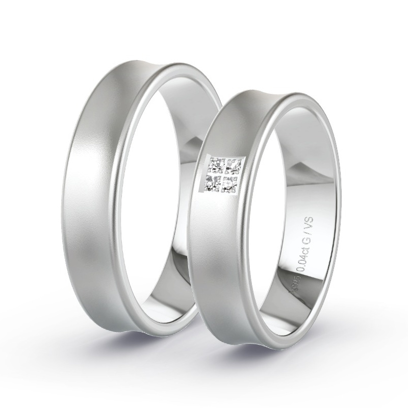 Alianzas Plata - 0.04 kt Diamantes - Modelo N°1619 Alianzas Plata - 0.04 kt Diamantes - Modelo N°1619
