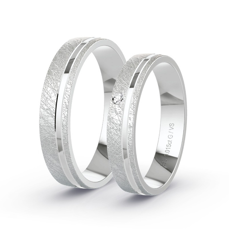 Alianzas Oro blanco - 0.015 kt Diamantes - Modelo N°1622 Alianzas Oro blanco - 0.015 kt Diamantes - Modelo N°1622