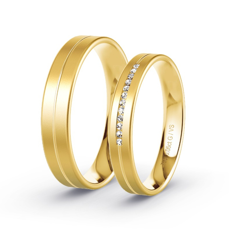 Alianzas Oro amarillo - 0.06 kt Diamantes - Modelo N°1623 Alianzas Oro amarillo - 0.06 kt Diamantes - Modelo N°1623