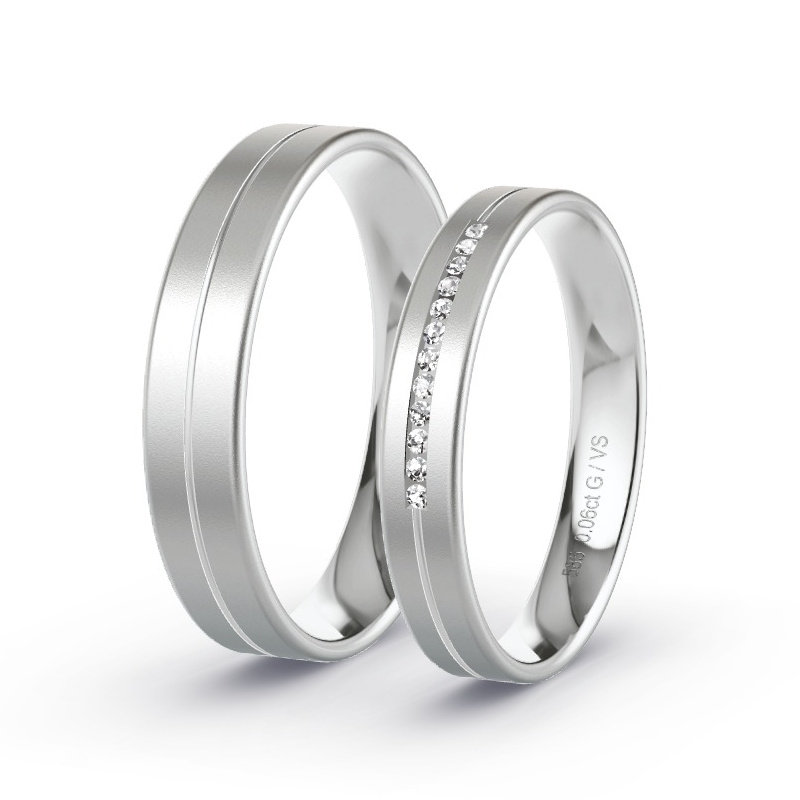 Alianzas Oro blanco - 0.06 kt Diamantes - Modelo N°1623 Alianzas Oro blanco - 0.06 kt Diamantes - Modelo N°1623
