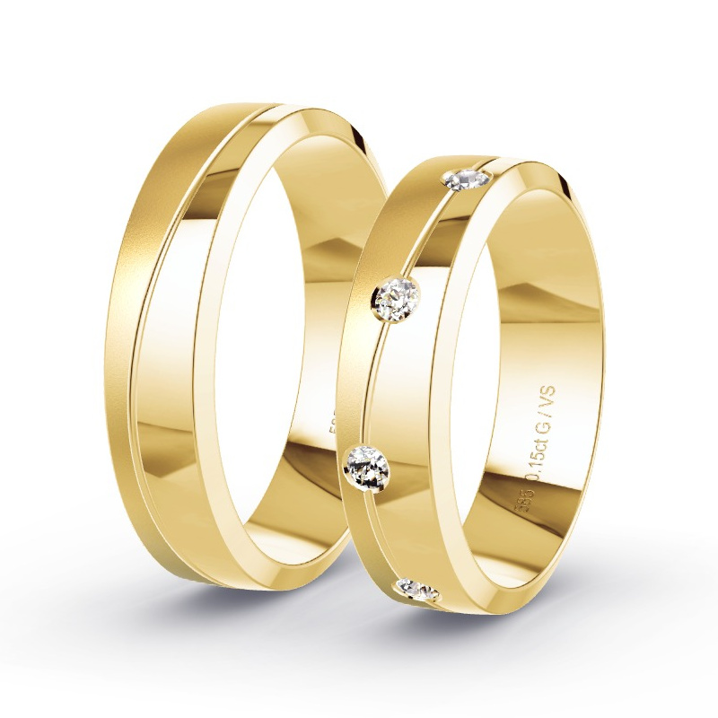 Alianzas Oro amarillo - 0.18 kt Diamantes - Modelo N°1624 Alianzas Oro amarillo - 0.18 kt Diamantes - Modelo N°1624