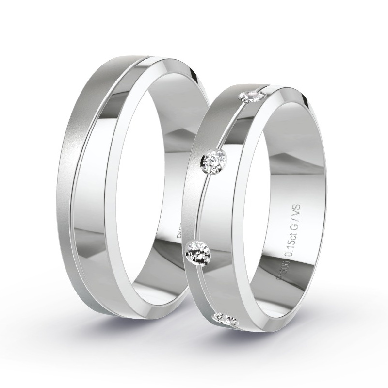 Alianzas Platino - 0.18 kt Diamantes - Modelo N°1624 Alianzas Platino - 0.18 kt Diamantes - Modelo N°1624