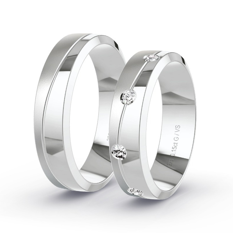 Alianzas Oro blanco - 0.18 kt Diamantes - Modelo N°1624 Alianzas Oro blanco - 0.18 kt Diamantes - Modelo N°1624
