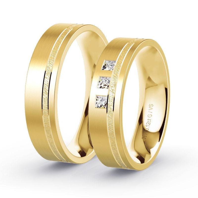 Alianzas Oro amarillo - 0.12 kt Diamantes - Modelo N°1625 Alianzas Oro amarillo - 0.12 kt Diamantes - Modelo N°1625