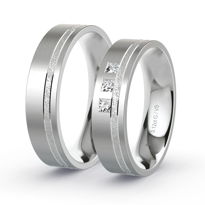 Alianzas Paladio - 0.12 kt Diamantes - Modelo N°1625 Alianzas Paladio - 0.12 kt Diamantes - Modelo N°1625