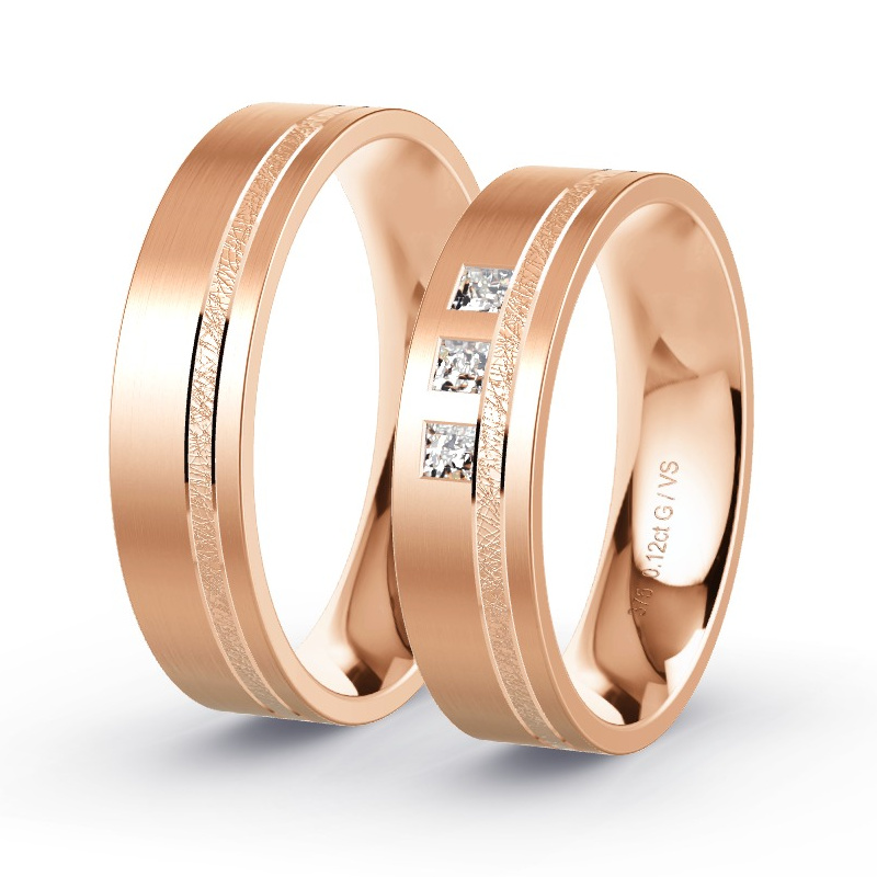 Alianzas Oro rosa - 0.12 kt Diamantes - Modelo N°1625 Alianzas Oro rosa - 0.12 kt Diamantes - Modelo N°1625
