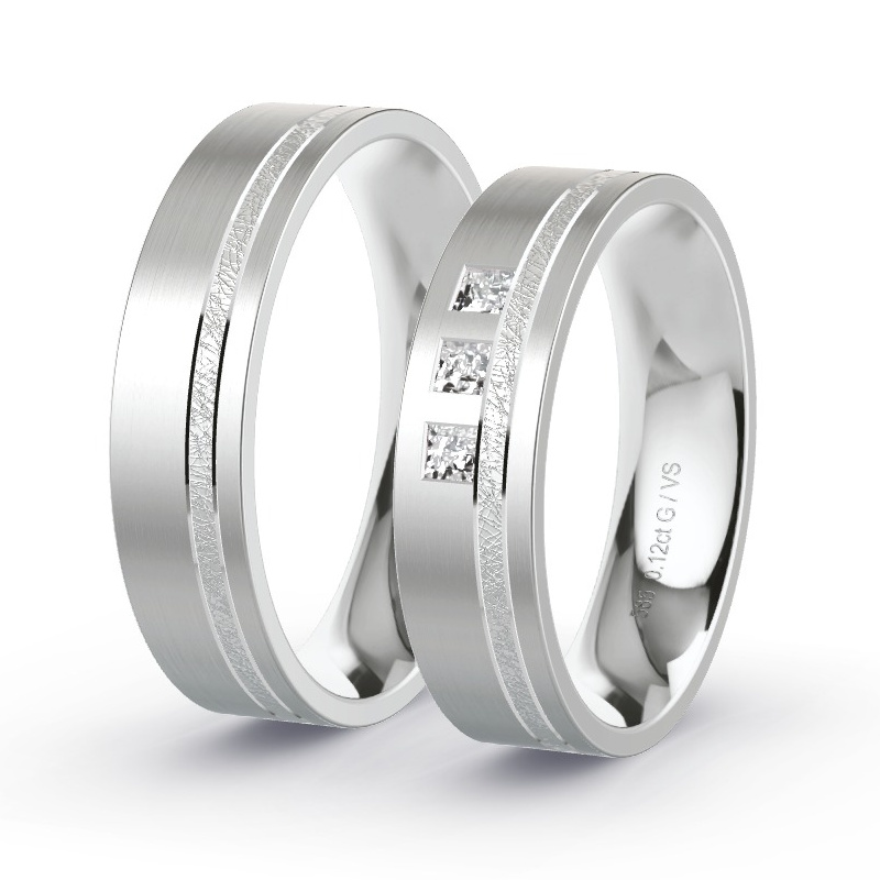 Alianzas Oro blanco - 0.12 kt Diamantes - Modelo N°1625 Alianzas Oro blanco - 0.12 kt Diamantes - Modelo N°1625