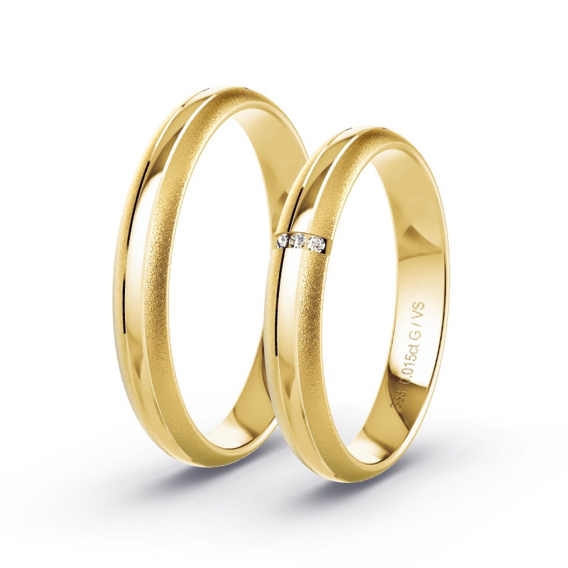 Alianzas Oro amarillo - 0.015 kt Diamantes - Modelo N°1626 Alianzas Oro amarillo - 0.015 kt Diamantes - Modelo N°1626