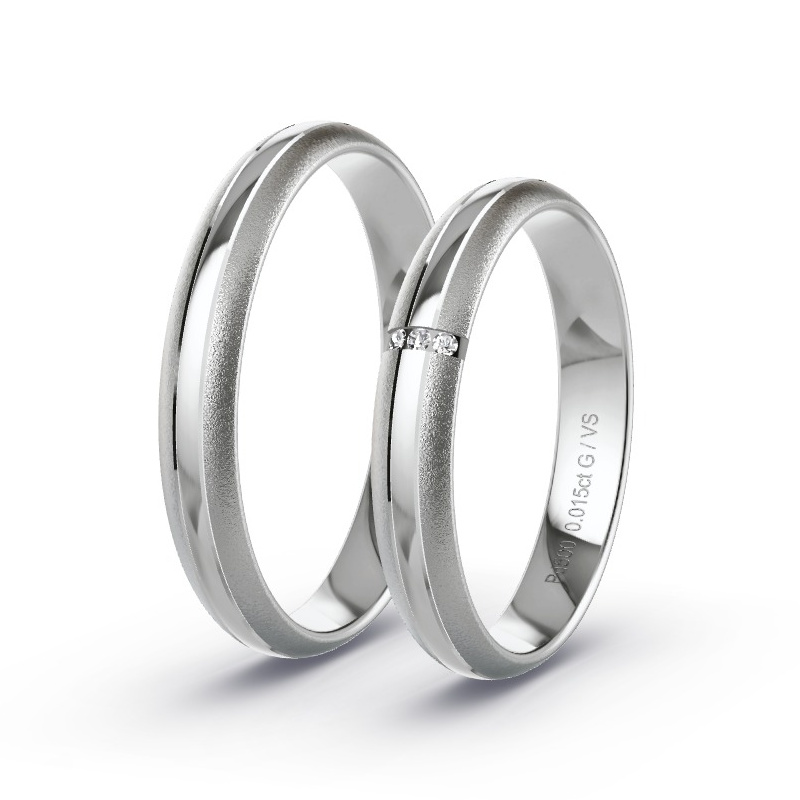 Alianzas Paladio - 0.015 kt Diamantes - Modelo N°1626 Alianzas Paladio - 0.015 kt Diamantes - Modelo N°1626