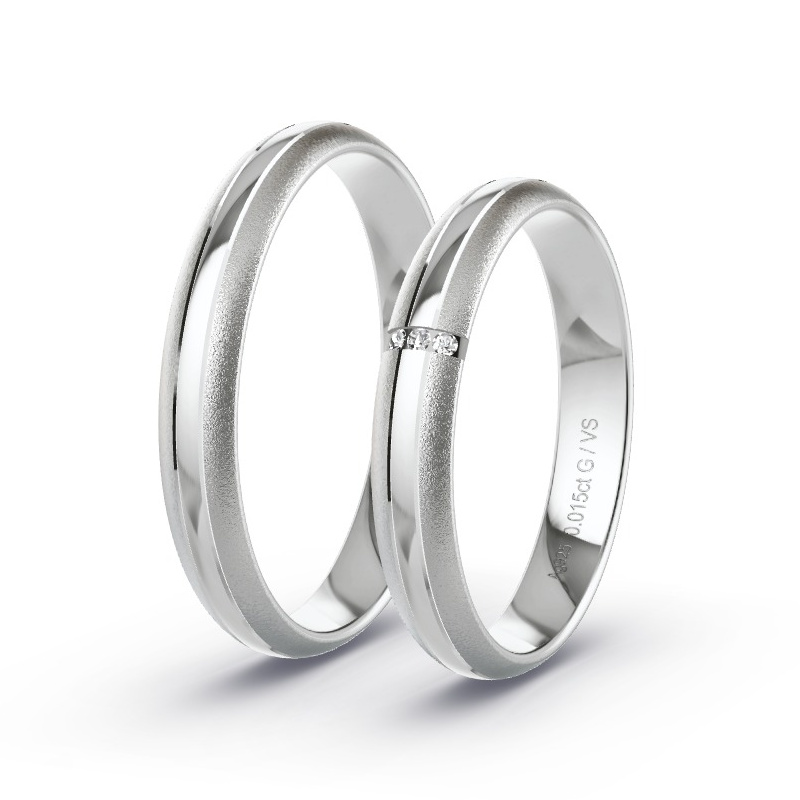 Alianzas Plata - 0.015 kt Diamantes - Modelo N°1626 Alianzas Plata - 0.015 kt Diamantes - Modelo N°1626