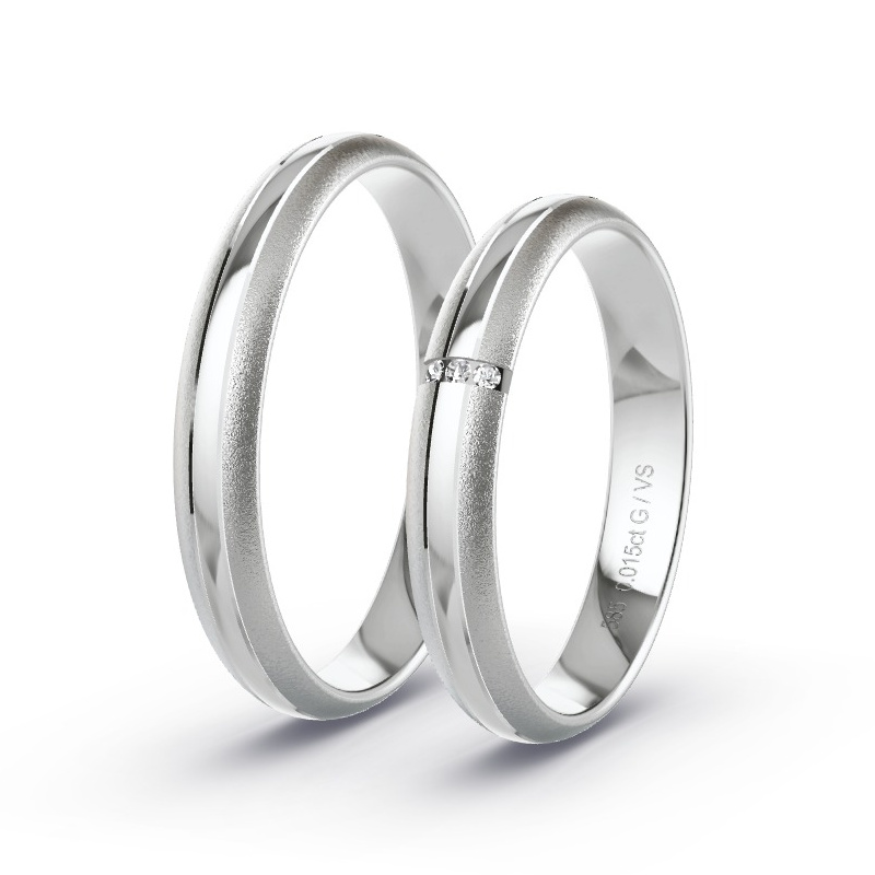 Alianzas Oro blanco - 0.015 kt Diamantes - Modelo N°1626 Alianzas Oro blanco - 0.015 kt Diamantes - Modelo N°1626