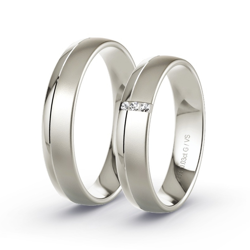 Alianzas Oro gris - 0.03 kt Diamantes - Modelo N°1627