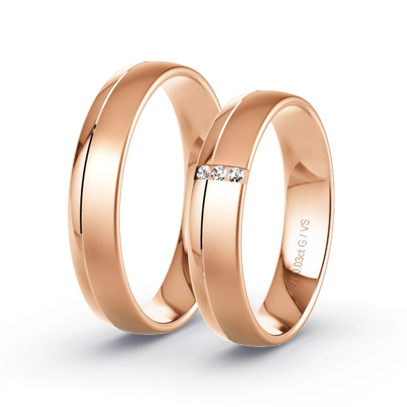 Alianzas Oro rosa - 0.03 kt Diamantes - Modelo N°1627