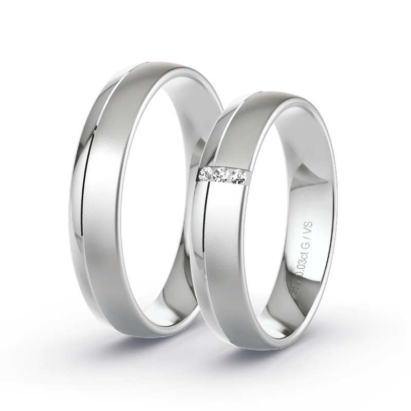 Alianzas Oro blanco - 0.03 kt Diamantes - Modelo N°1627
