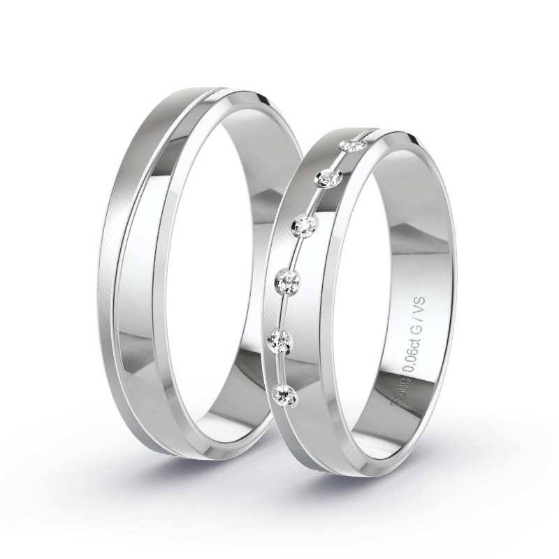 Alianzas Platino - 0.06 kt Diamantes - Modelo N°1628 Alianzas Platino - 0.06 kt Diamantes - Modelo N°1628