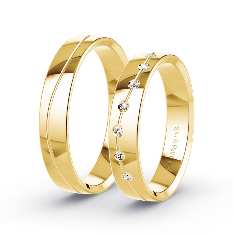 Alianzas Oro amarillo - 0.07 kt Diamantes - Modelo N°1629 Alianzas Oro amarillo - 0.07 kt Diamantes - Modelo N°1629