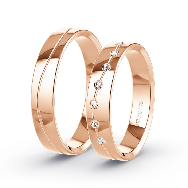 Alianzas Oro rosa - 0.07 kt Diamantes - Modelo N°1629 Alianzas Oro rosa - 0.07 kt Diamantes - Modelo N°1629