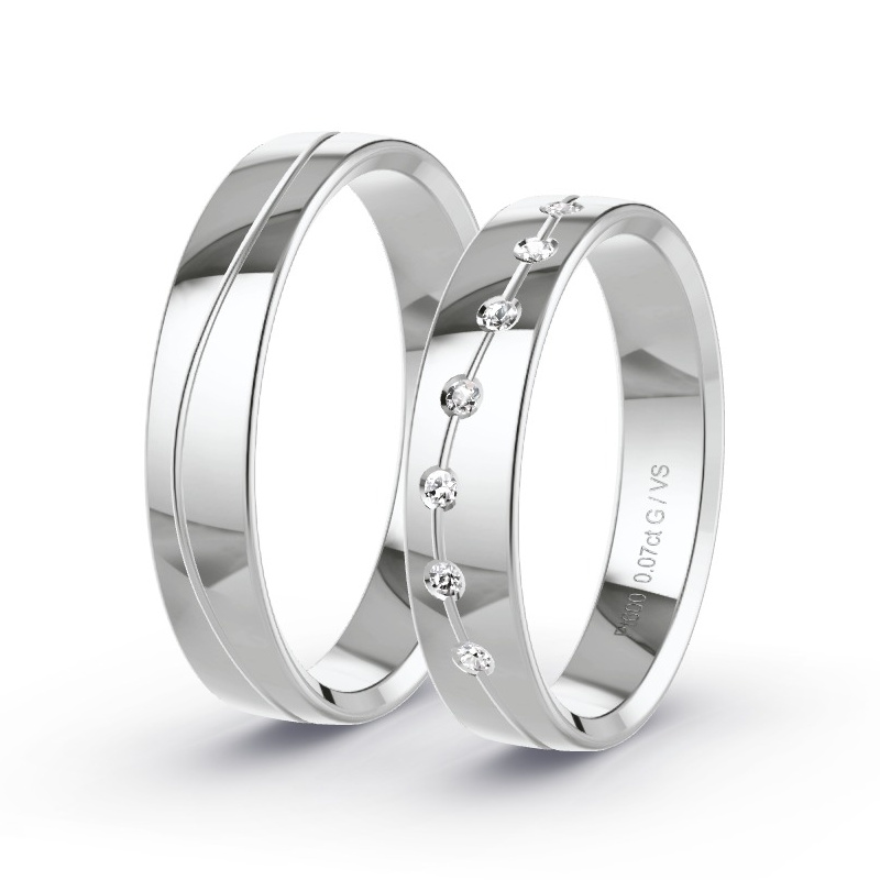 Alianzas Platino - 0.07 kt Diamantes - Modelo N°1629 Alianzas Platino - 0.07 kt Diamantes - Modelo N°1629