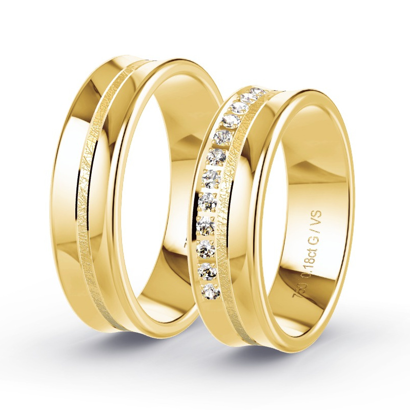 Alianzas Oro amarillo - 0.195 kt Diamantes - Modelo N°1630 Alianzas Oro amarillo - 0.195 kt Diamantes - Modelo N°1630