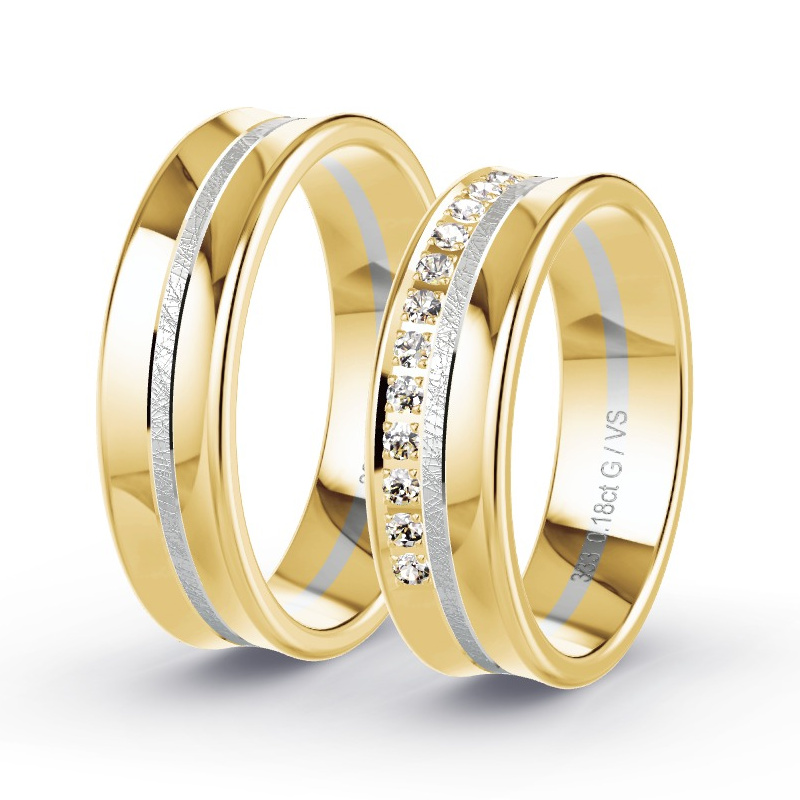 Alianzas Oro amarillo/oro blanco - 0.195 kt Diamantes - Modelo N°1630 Alianzas Oro amarillo/oro blanco - 0.195 kt Diamantes - Modelo N°1630