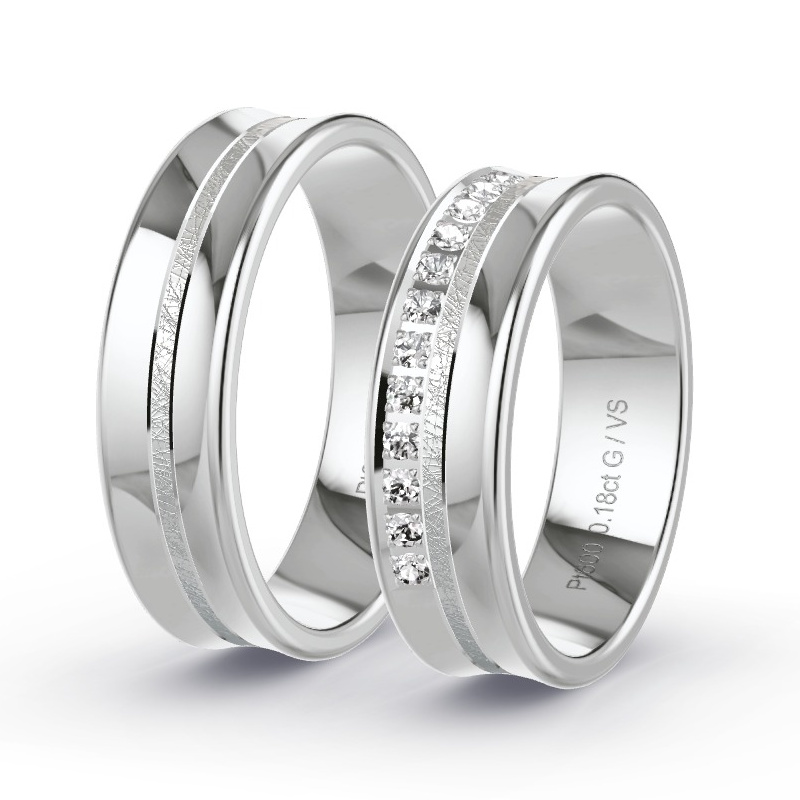Alianzas Platino - 0.195 kt Diamantes - Modelo N°1630 Alianzas Platino - 0.195 kt Diamantes - Modelo N°1630