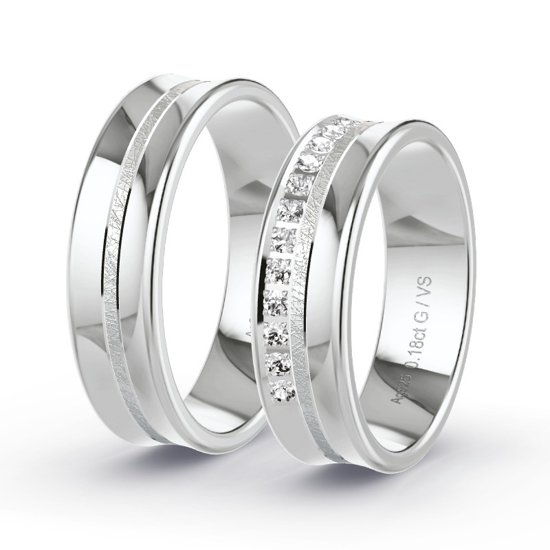 Alianzas Plata - 0.195 kt Diamantes - Modelo N°1630 Alianzas Plata - 0.195 kt Diamantes - Modelo N°1630
