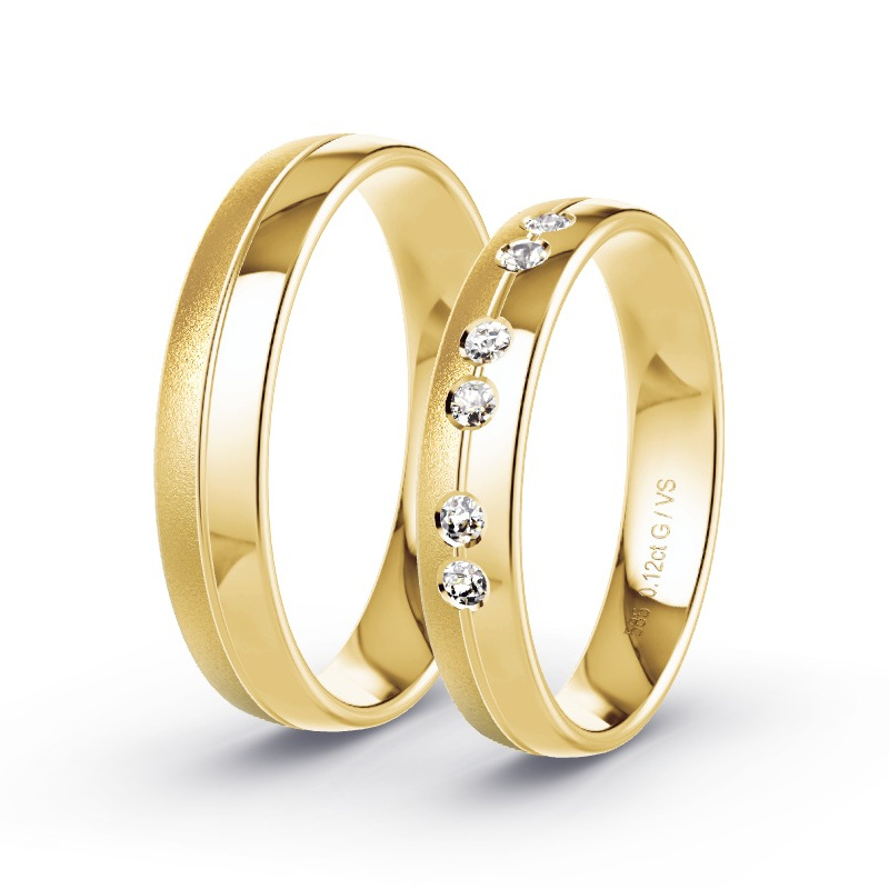Alianzas Oro amarillo - 0.12 kt Diamantes - Modelo N°1631 Alianzas Oro amarillo - 0.12 kt Diamantes - Modelo N°1631