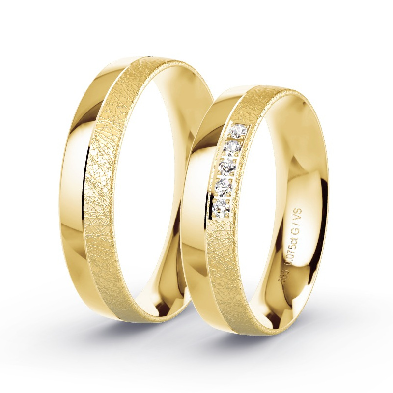 Alianzas Oro amarillo - 0.075 kt Diamantes - Modelo N°1632 Alianzas Oro amarillo - 0.075 kt Diamantes - Modelo N°1632