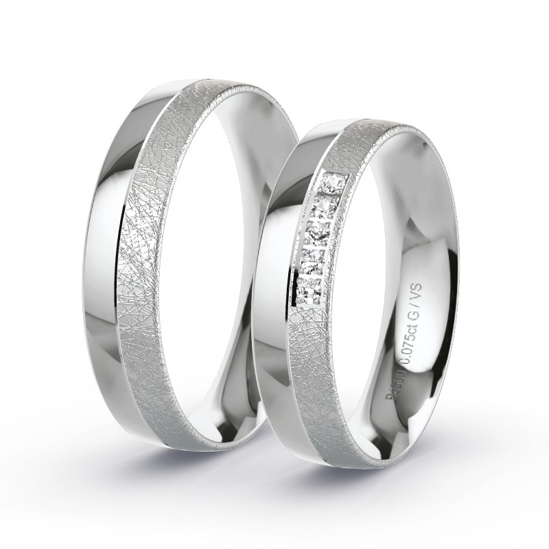 Alianzas Paladio - 0.075 kt Diamantes - Modelo N°1632 Alianzas Paladio - 0.075 kt Diamantes - Modelo N°1632