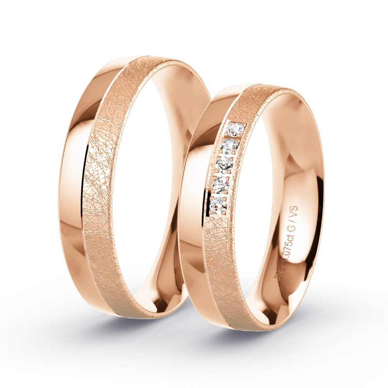 Alianzas Oro rosa - 0.075 kt Diamantes - Modelo N°1632 Alianzas Oro rosa - 0.075 kt Diamantes - Modelo N°1632