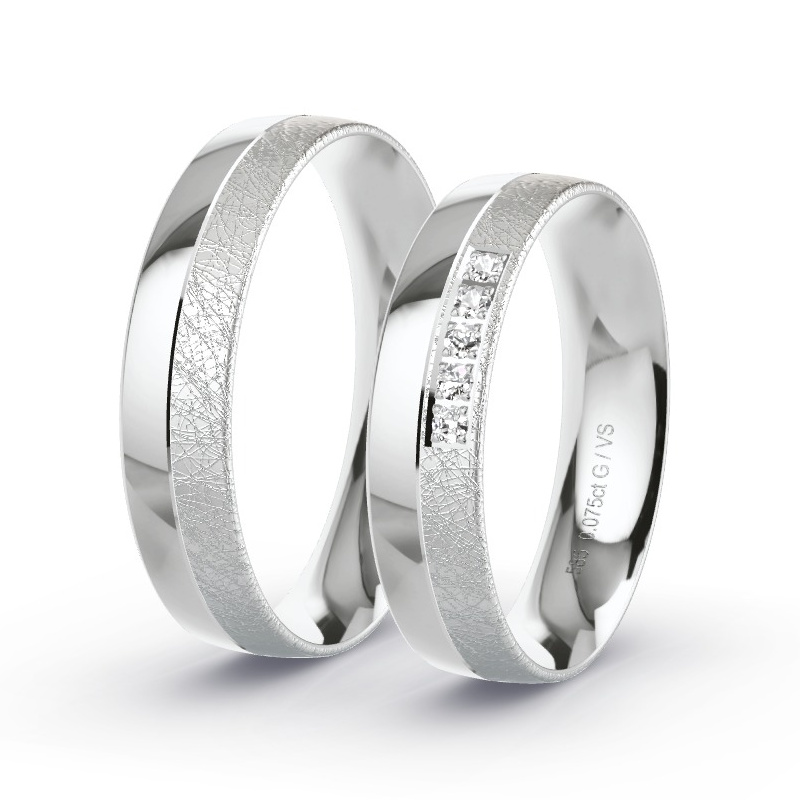 Alianzas Oro blanco - 0.075 kt Diamantes - Modelo N°1632 Alianzas Oro blanco - 0.075 kt Diamantes - Modelo N°1632
