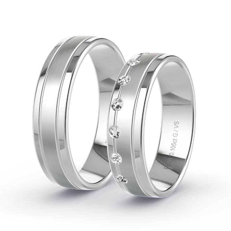 Alianzas Platino - 0.105 kt Diamantes - Modelo N°1633 Alianzas Platino - 0.105 kt Diamantes - Modelo N°1633