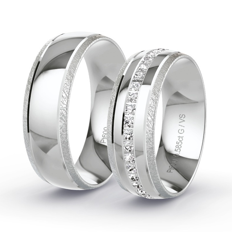 Alianzas Platino - 0.585 kt Diamantes - Modelo N°1634 Alianzas Platino - 0.585 kt Diamantes - Modelo N°1634