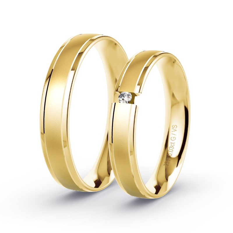 Alianzas Oro amarillo - 0.03 kt Diamantes - Modelo N°1635 Alianzas Oro amarillo - 0.03 kt Diamantes - Modelo N°1635