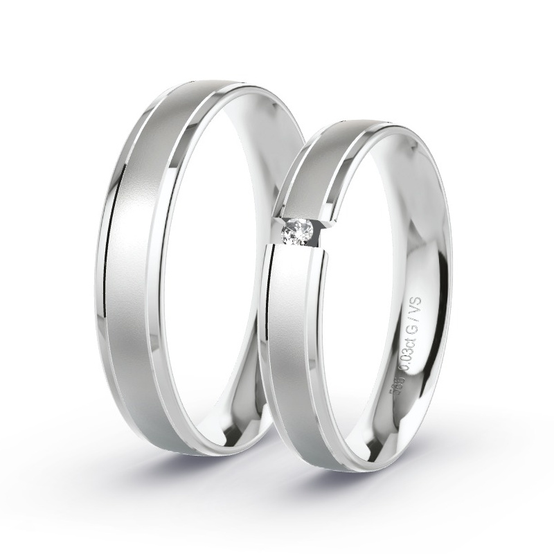 Alianzas Oro blanco - 0.03 kt Diamantes - Modelo N°1635 Alianzas Oro blanco - 0.03 kt Diamantes - Modelo N°1635