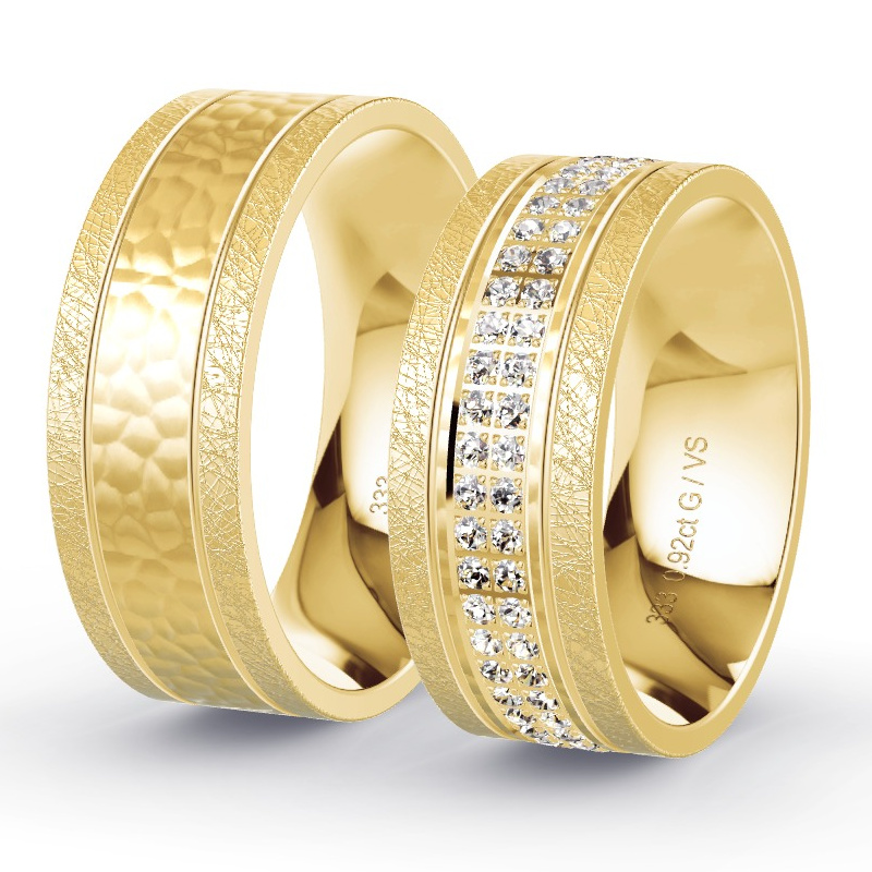 Alianzas Oro amarillo - 0.92 kt Diamantes - Modelo N°1636 Alianzas Oro amarillo - 0.92 kt Diamantes - Modelo N°1636