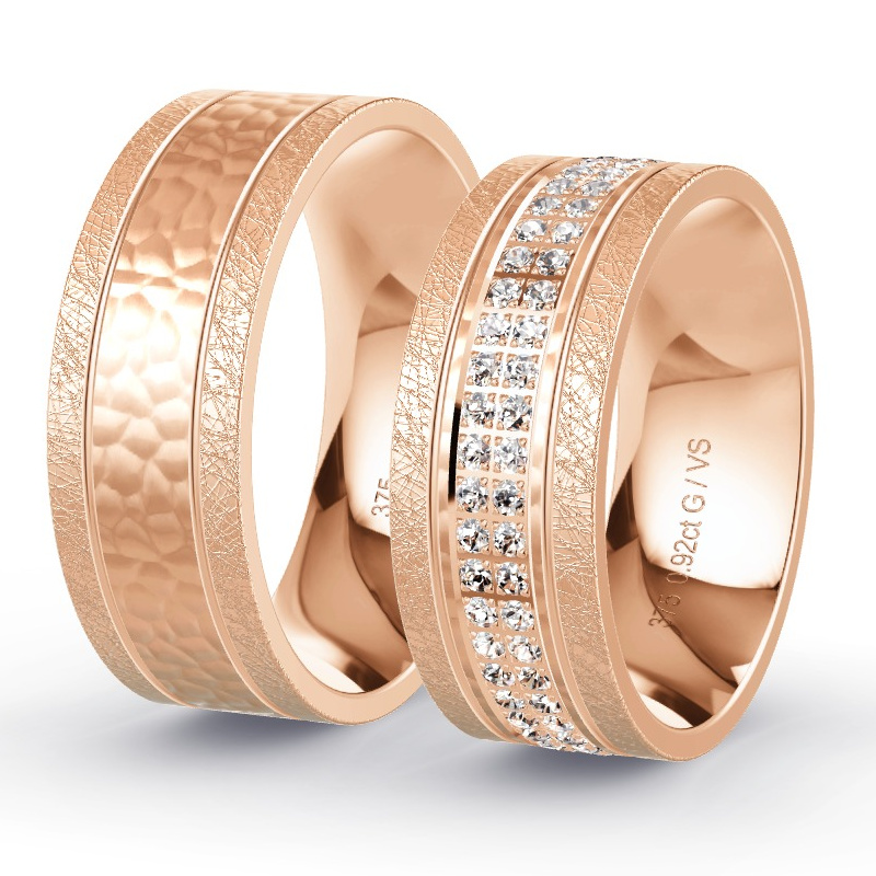 Alianzas Oro rosa - 0.92 kt Diamantes - Modelo N°1636 Alianzas Oro rosa - 0.92 kt Diamantes - Modelo N°1636