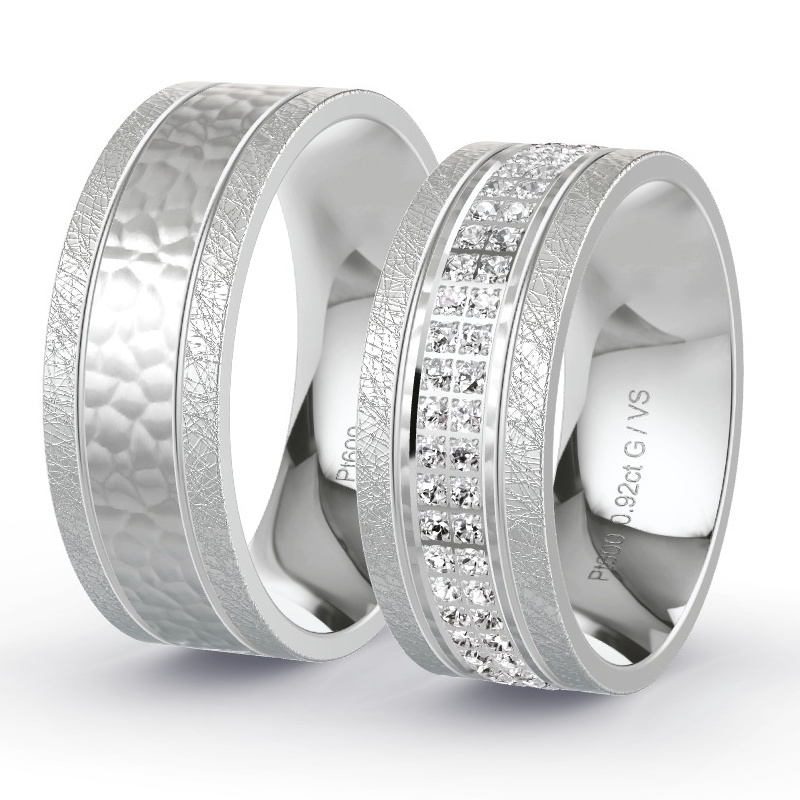 Alianzas Platino - 0.92 kt Diamantes - Modelo N°1636 Alianzas Platino - 0.92 kt Diamantes - Modelo N°1636