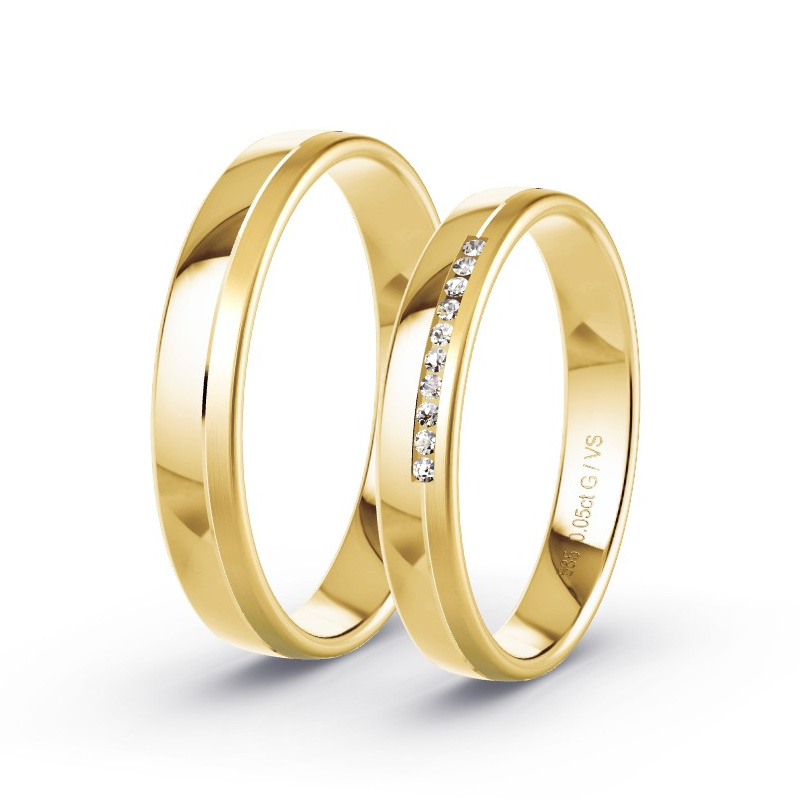 Alianzas Oro amarillo - 0.05 kt Diamantes - Modelo N°1637 Alianzas Oro amarillo - 0.05 kt Diamantes - Modelo N°1637
