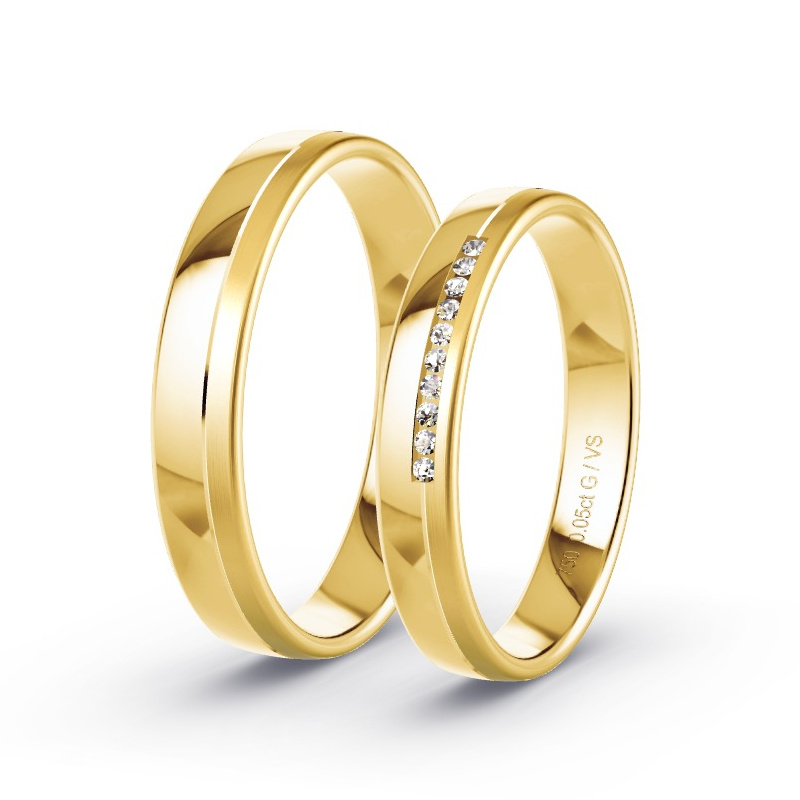 Alianzas Oro amarillo - 0.05 kt Diamantes - Modelo N°1637 Alianzas Oro amarillo - 0.05 kt Diamantes - Modelo N°1637