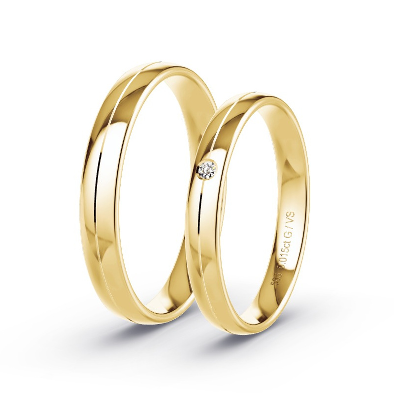 Alianzas Oro amarillo - 0.015 kt Diamantes - Modelo N°1638 Alianzas Oro amarillo - 0.015 kt Diamantes - Modelo N°1638