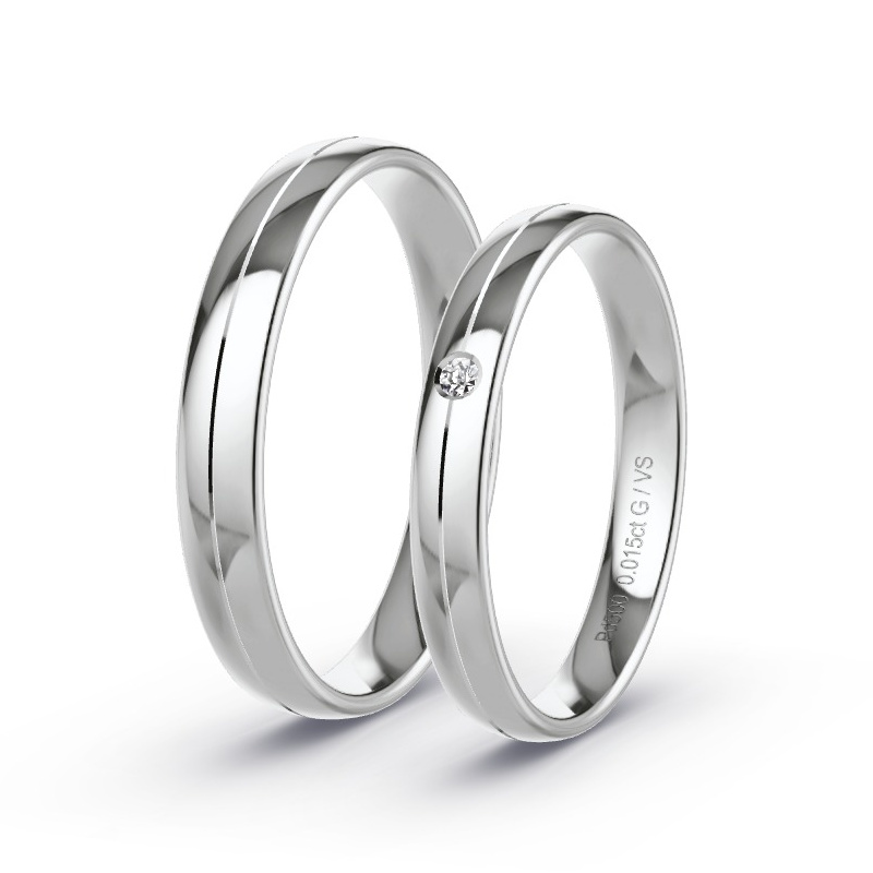 Alianzas Paladio - 0.015 kt Diamantes - Modelo N°1638 Alianzas Paladio - 0.015 kt Diamantes - Modelo N°1638
