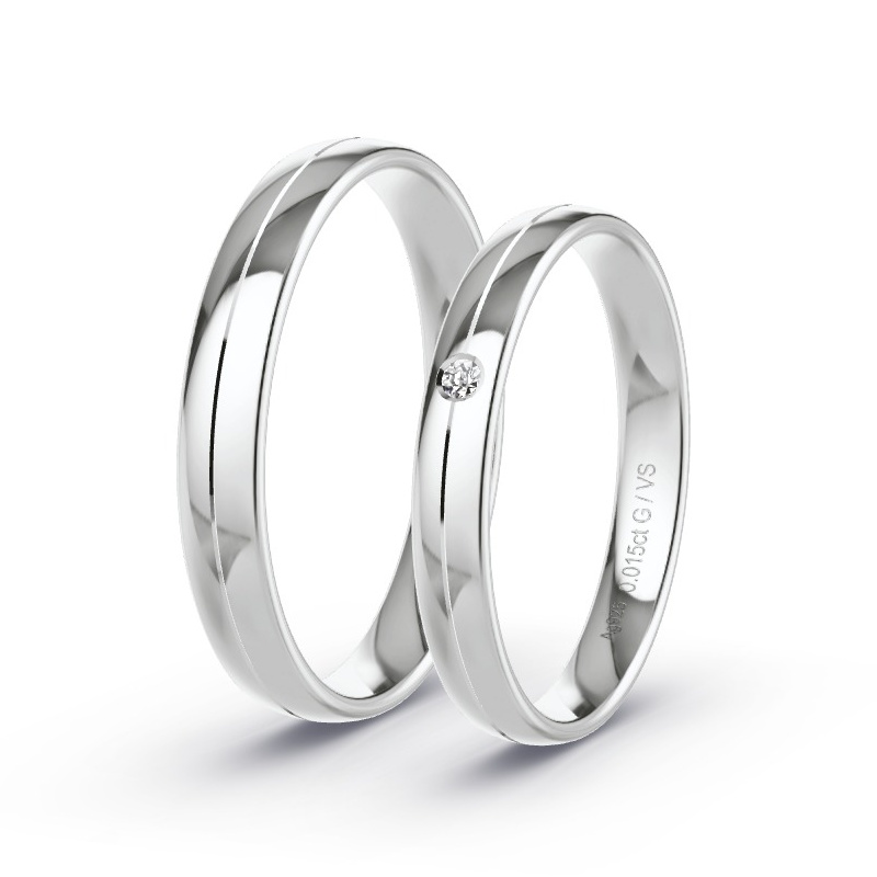 Alianzas Plata - 0.015 kt Diamantes - Modelo N°1638 Alianzas Plata - 0.015 kt Diamantes - Modelo N°1638