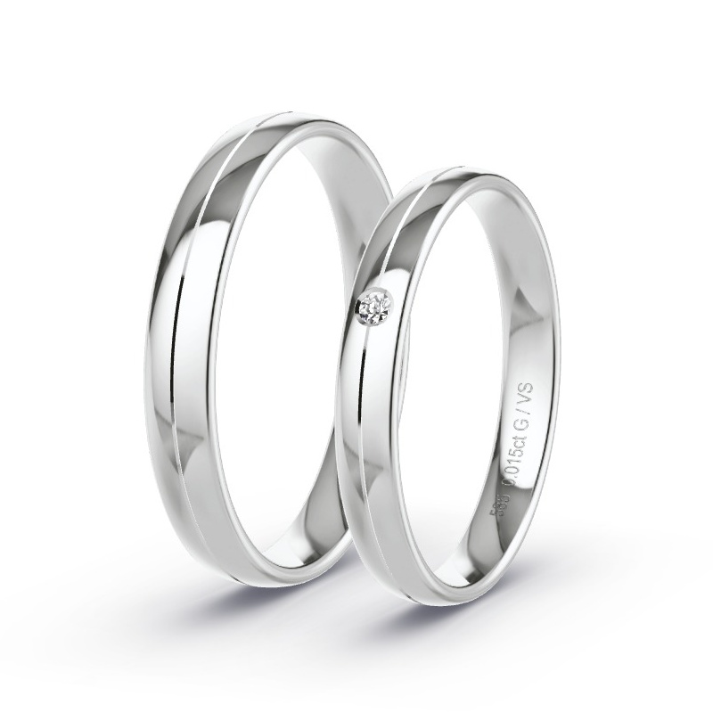 Alianzas Oro blanco - 0.015 kt Diamantes - Modelo N°1638 Alianzas Oro blanco - 0.015 kt Diamantes - Modelo N°1638
